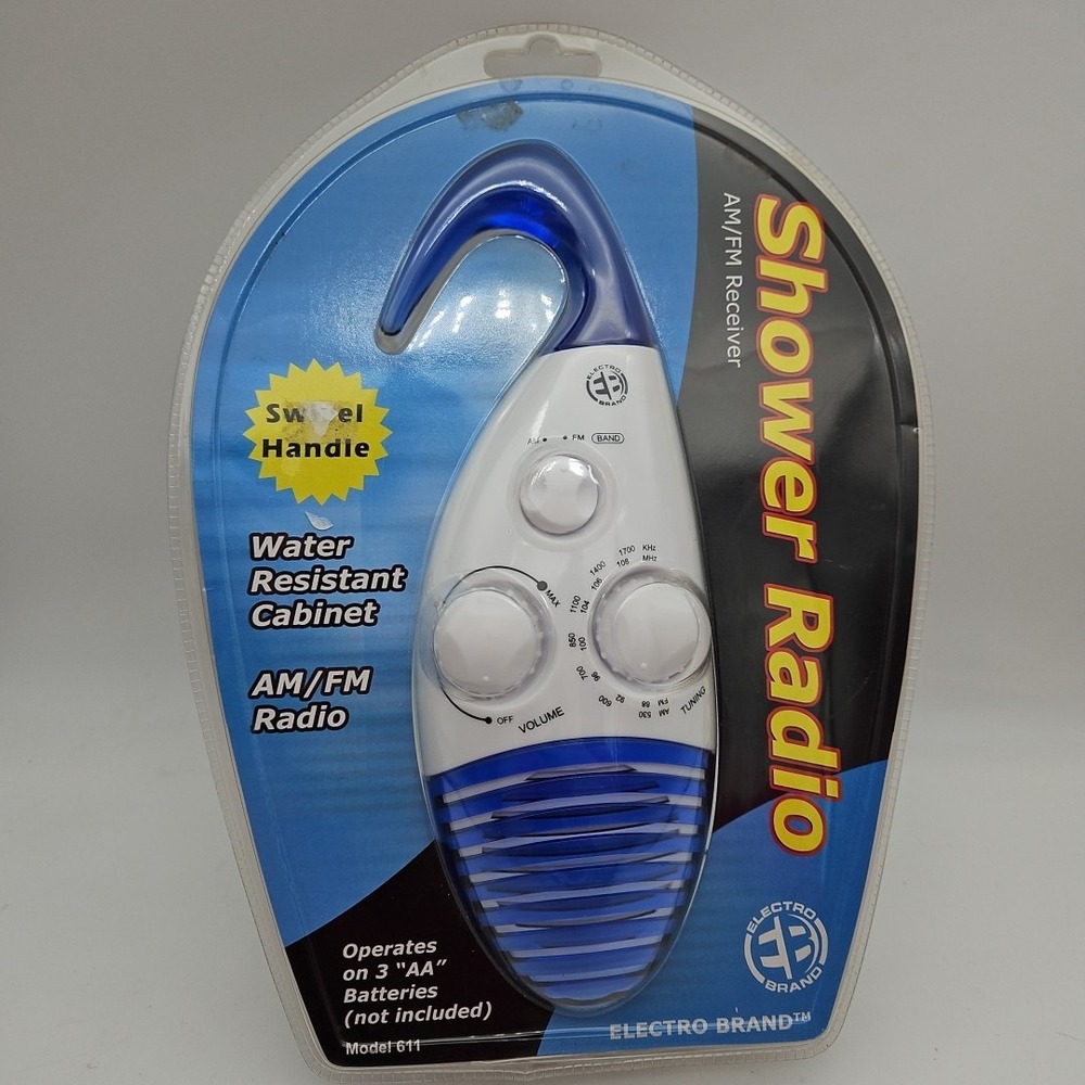 Vintage Deadstock Electro Brand Shower Radio Brand New AM/FM Model 611